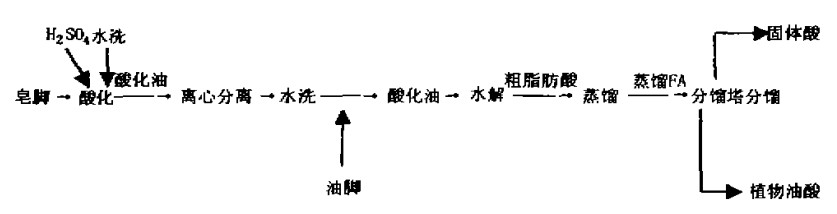 制取植物油酸工藝流程